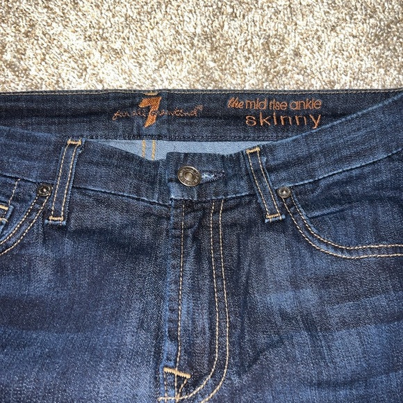 7 For All Mankind The Mid Rise Ankle Skinny Size 29 - Picture 4 of 8